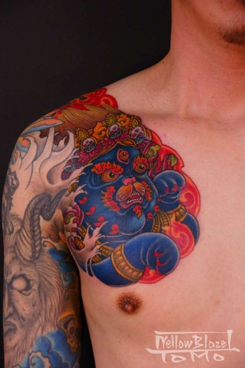 Tatuaje del dios budista mahakala