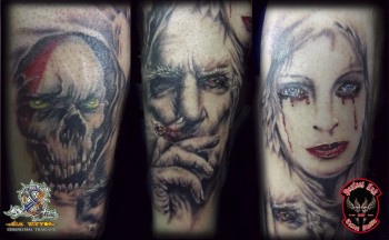 Tatuaje de unos retratos terrorificos