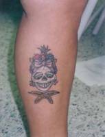 Tatuaje de una calavera caribeña