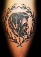 Tatuaje de la cara de Abraham Lincoln