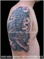 Tattoo de tigre en el brazo