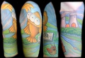 Tatuaje del pez de 3 ojos de los Simpsons
