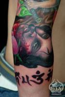Tatuaje de un samurai ensangrentado