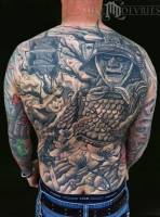 Tatuaje de un samurai zombie