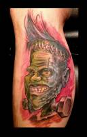 Tatuaje de un Frankenstein cabezón