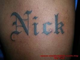 Tatuaje del nombre Nick