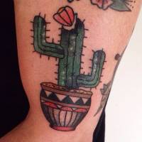 Tatuaje old school de un cactus