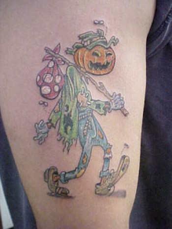 Tatuaje de la calabaza de Halloween mendiga