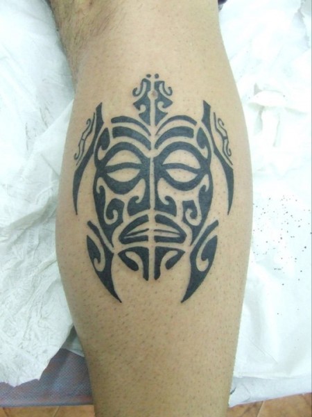 Tatuaje de una tortuga maorí