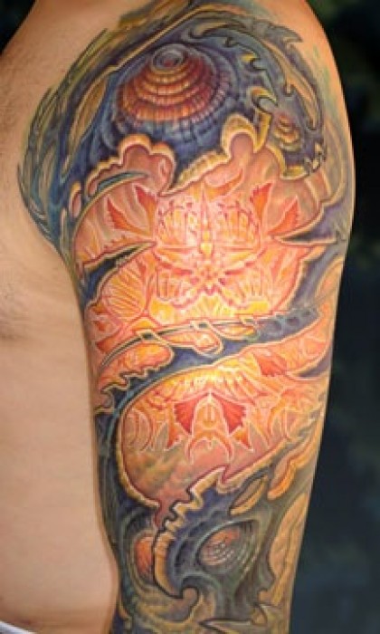 Tatuaje de piel alienígena para brazo