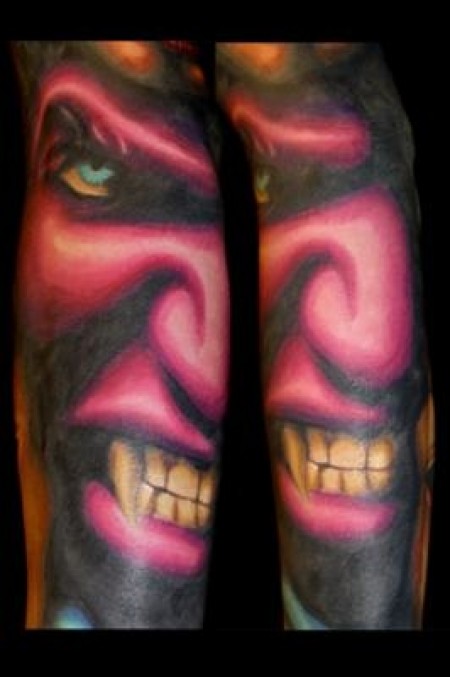 Tatuaje de una cara de un demonio
