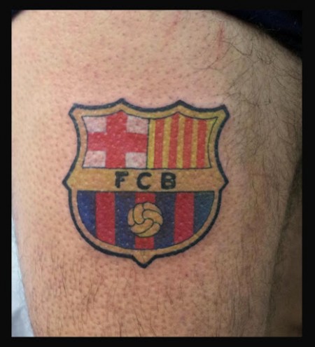 Tatuaje del escudo del Barça