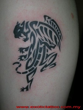 Tatuaje de un dragon alado