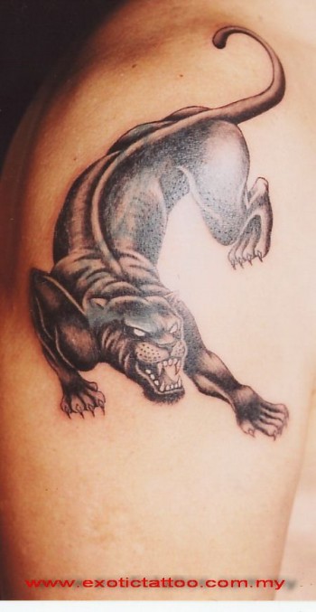 Tatuaje de una agresiva pantera