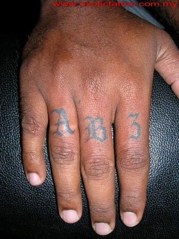 Tatuaje de letras en los dedos - Tatuajes en el Dedo