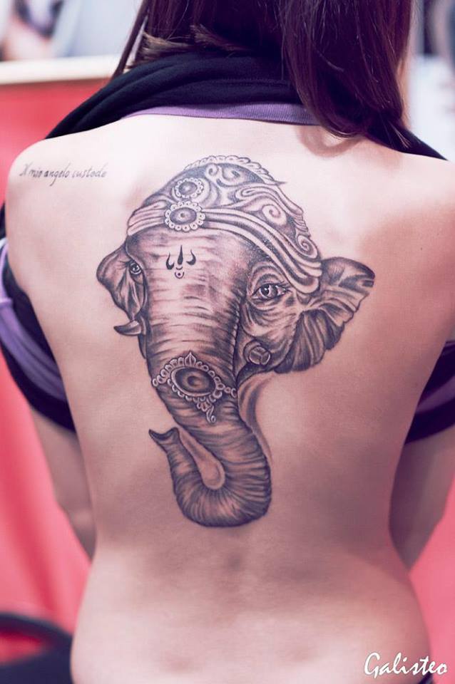 Tatuaje de un elefante sagrado indio