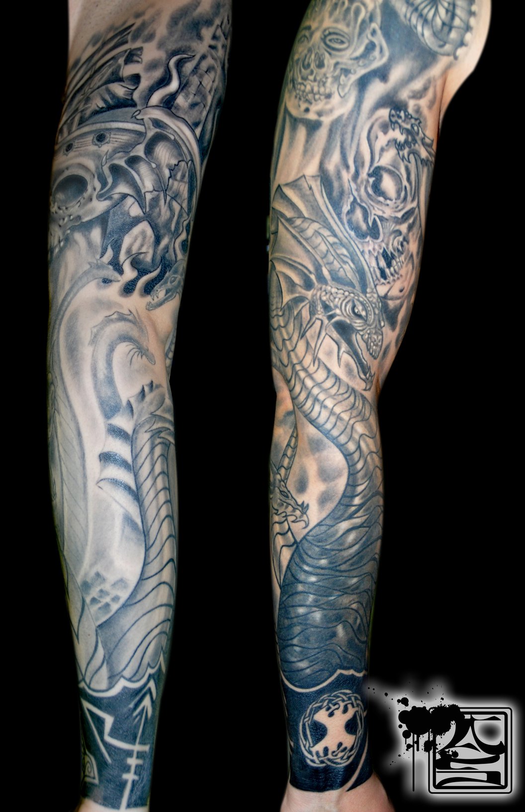 Tatuaje de un gran dragón marino
