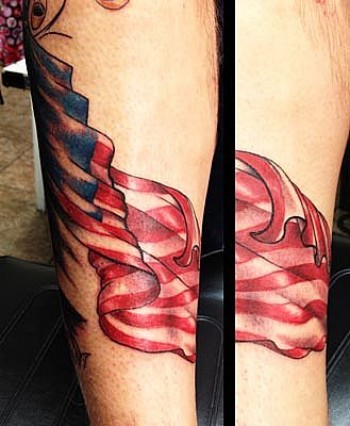 Tatuaje de una bandera americana