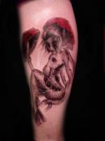 Tatuaje de una sirena zombie