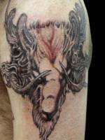 Tatuaje de un carnero diabólico