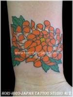 Tatuaje de Brazalete de flores