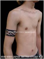 Tatuaje de brazalete tribal en el brazo