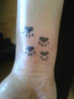 Tatuaje de 4 huellas de animal