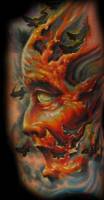 Tatuaje de una cabeza de monstruo