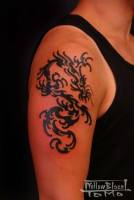 Tatuaje de dragón tribal.