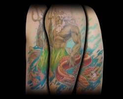 Tatuaje de un tritón del mar