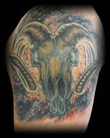Tatuaje de un cráneo de carnero