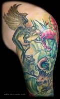 Tatuaje de una rana con alas
