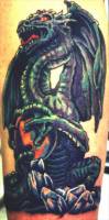 Tatuaje de un dragón alado