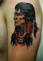 Tatuaje de la cabeza de un indio