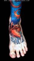 Tatuaje de un cangrejo en el pie