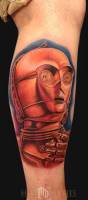 Tatuaje de la cabeza de C3PO de La guerra de las galaxias
