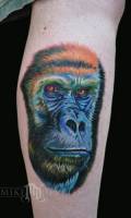 Tatuaje de una cara de gorila