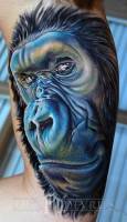 Tatuaje de un gorila a color
