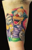 Tatuaje de Krusty el payaso, de los Simpsons