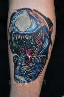 Tatuaje de Venom, uno de los enemigos de spiderman
