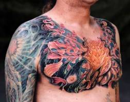 Tatuaje de un fondo del mar futurista