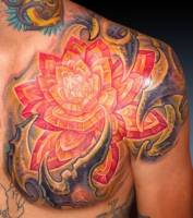 Tatuaje de una flor futurista