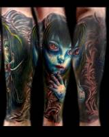 Tatuaje de una niña terrorífica