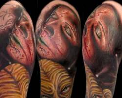 Tatuaje de caras terroríficas