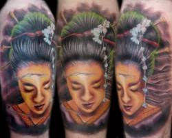 Tatuaje de la cabeza de una geisha