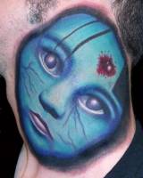 Tatuaje de una cara terrorífica
