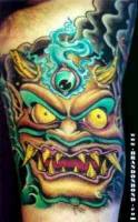 Tatuaje de un demonio de 3 ojos
