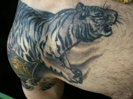 Tatuaje de un tigre blanco