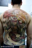 Tattoo de un samurai en toda la espalda