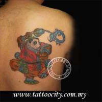 Tatuaje de un panda luchador y un dragón